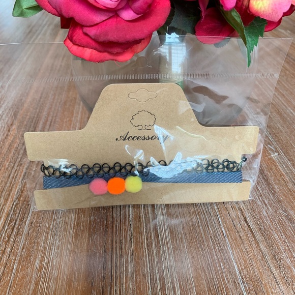 Cyber Monday Sale! Pom Pom Choker Necklace - Picture 2 of 6